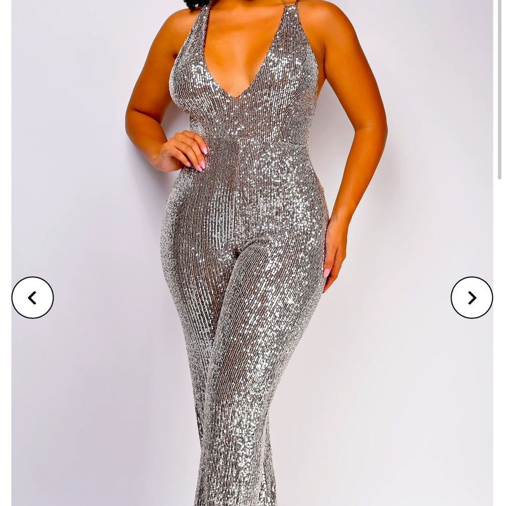 Emprada Sequin V Neck Jumpsuit